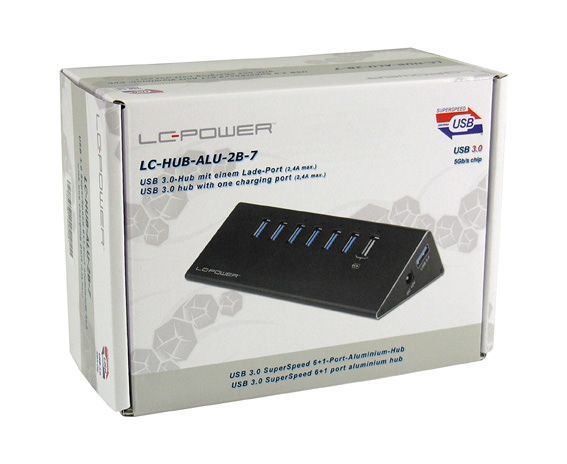 LC Power LC-HUB-ALU-2B-7 USB hub Black