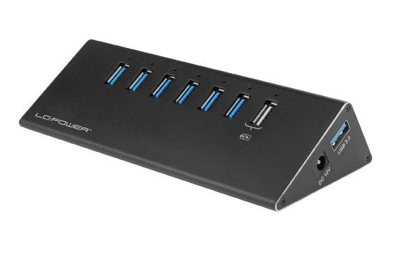 LC Power LC-HUB-ALU-2B-7 USB hub Black