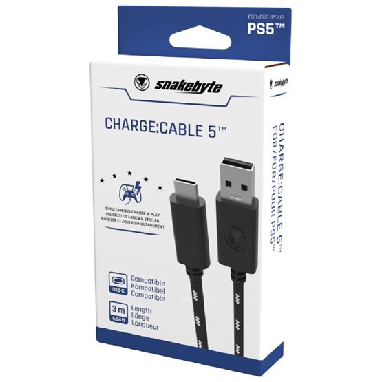 snakebyte PS5 USB-C Cable 5 3m Black