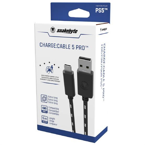 snakebyte PS5 USB-C Cable 5 5m Black