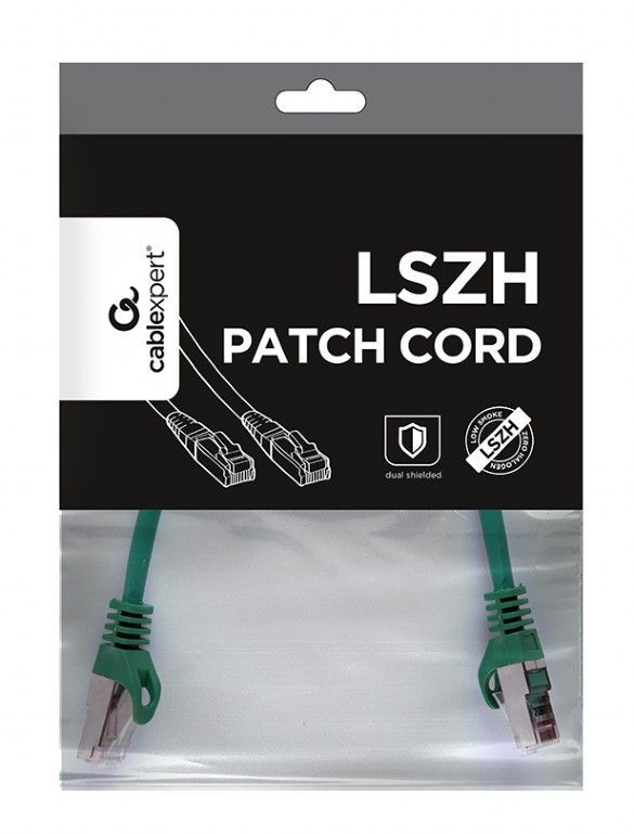 Gembird CAT6A S-FTP Patch Cable 0,25m Green Gembird CAT6A S-FTP Patch Cable 0,25m Green