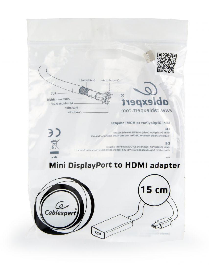 Gembird A-mDPM-HDMIF-02-W miniDisplayPort to HDMI adapter cable White Gembird A-mDPM-HDMIF-02-W miniDisplayPort to HDMI adapter cable White