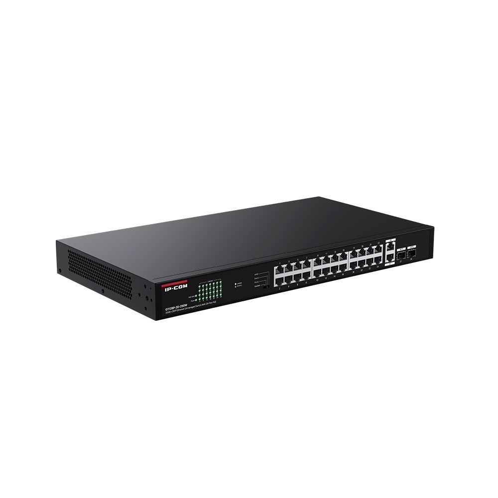 IP-COM G1128P-24-250W 26GE+2SFP Ethernet Unmanaged Switch With 24-Port PoE