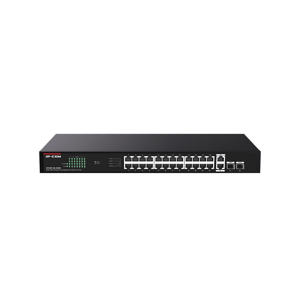 IP-COM G1128P-24-250W 26GE+2SFP Ethernet Unmanaged Switch With 24-Port PoE