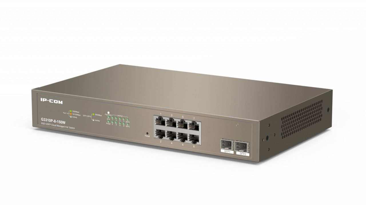 IP-COM G3310P-8-150W 8GE+2SFP Cloud Managed PoE Switch