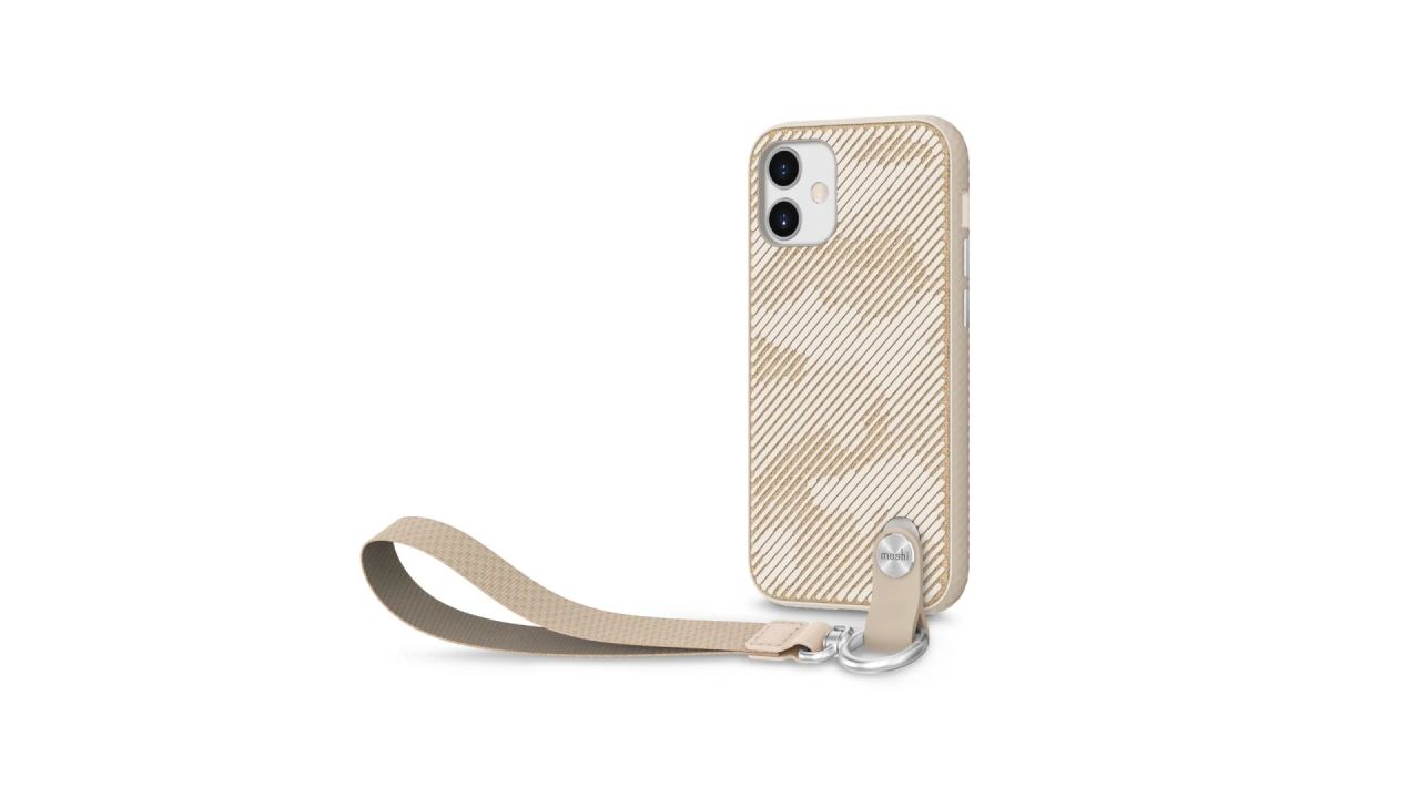 Moshi Altra Slim Hardshell Case with Strap iPhone 12 mini Sahara Beige