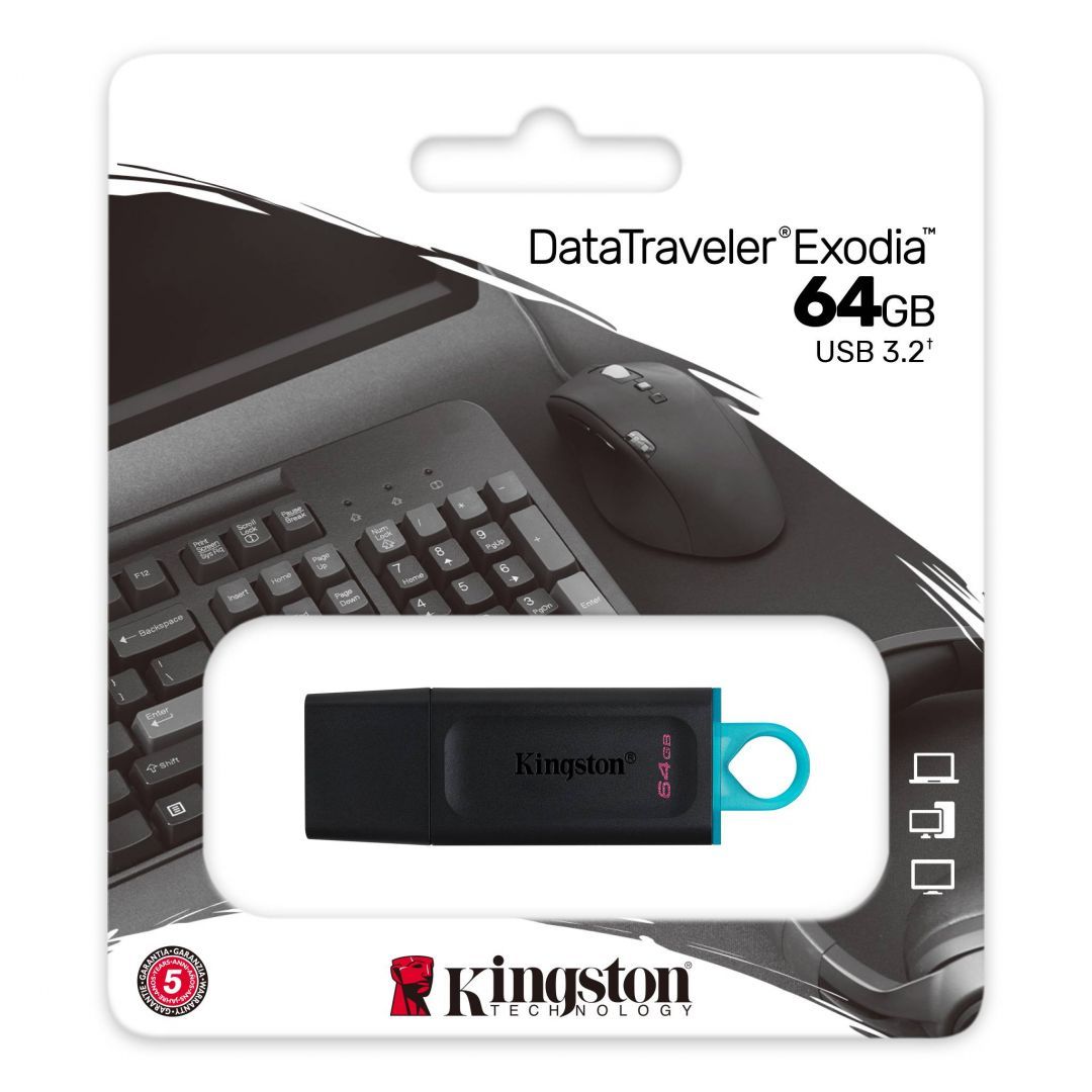Kingston 64GB DataTraveler Exodia Black/Teal Kingston 64GB DataTraveler Exodia Black/Teal