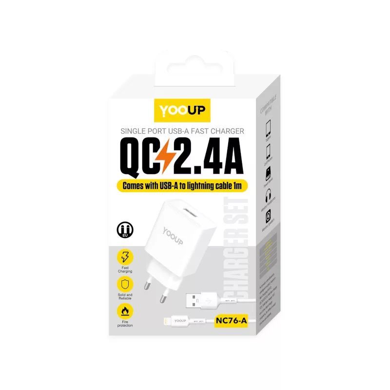 YOOUP NC76-A 12W Lightning cable 1m White