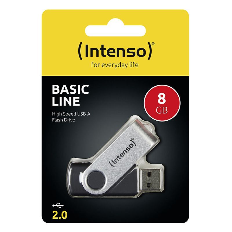 Intenso 8GB Basic Line USB2.0 Black/Silver