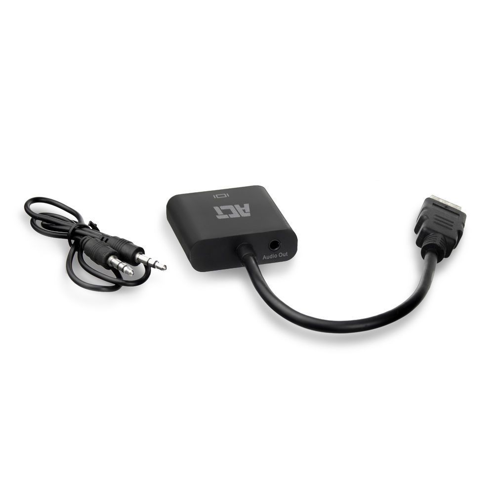 ACT AC7535 HDMI-A male to VGA female adapter with audio Black ACT AC7535 HDMI-A male to VGA female adapter with audio Black