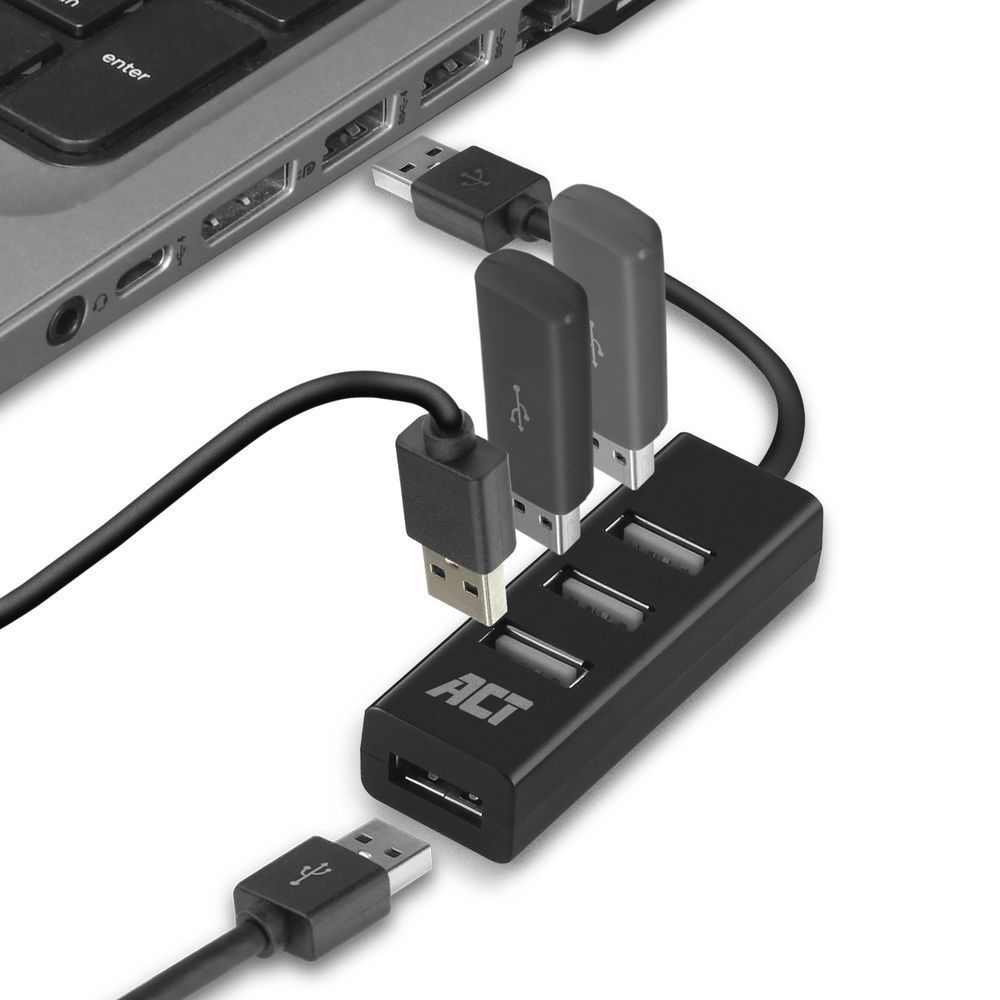 ACT AC6205 4-portos USB 2.0 HUB Black