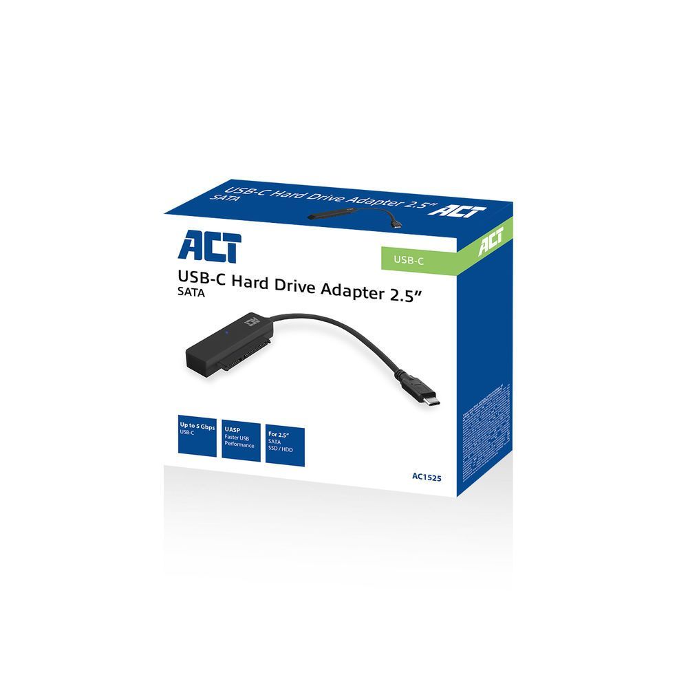 ACT AC1525 USB-C adapter cable to 2.5" SATA HDD/SSD ACT AC1525 USB-C adapter cable to 2.5" SATA HDD/SSD