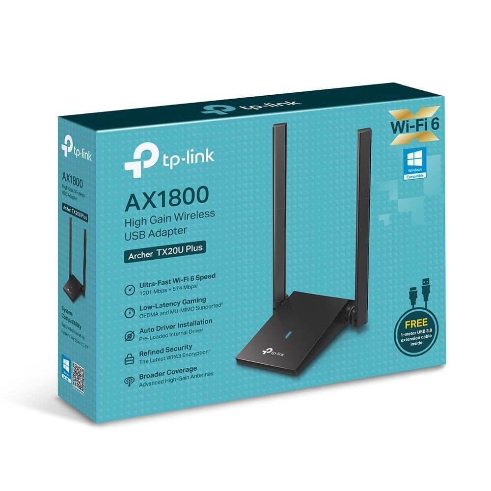 TP-Link Archer TX20U Plus AX1800 Dual Antennas High Gain Wireless USB Adapter TP-Link Archer TX20U Plus AX1800 Dual Antennas High Gain Wireless USB Adapter