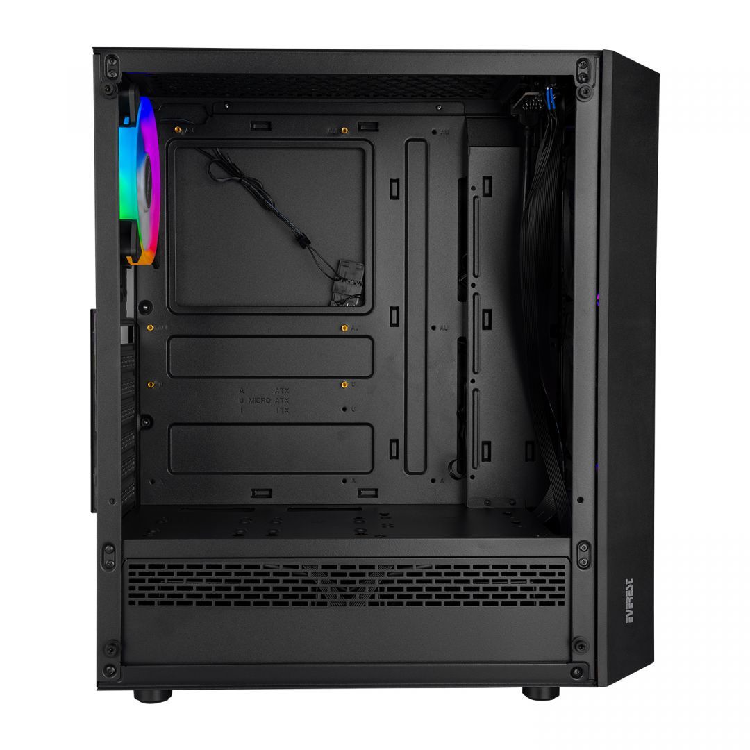 Rampage Everest Bumpy RGB Tempered Glass Black