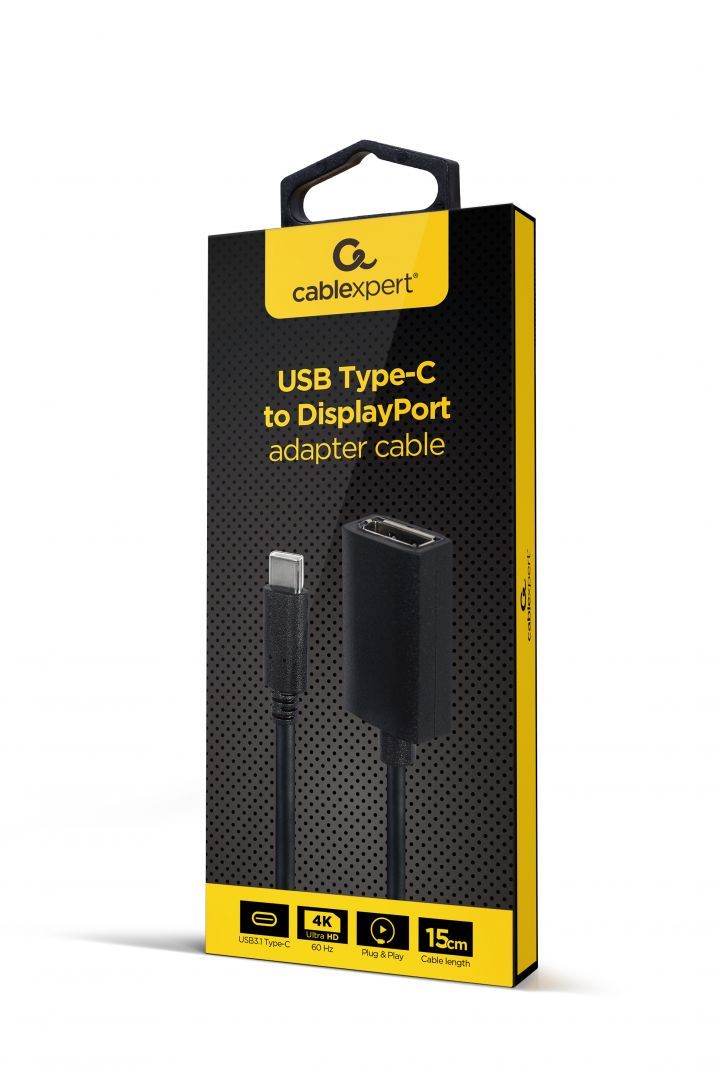 Gembird A-CM-DPF-02 USB Type-C to DisplayPort adapter Black Gembird A-CM-DPF-02 USB Type-C to DisplayPort adapter Black