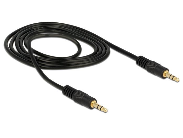 DeLock Stereo Jack Cable 3.5mm 3 pin male > male 1m Black