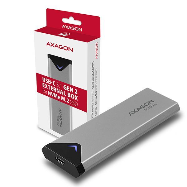 AXAGON EEM2-UG2 USB-C 3.2 Gen 2 NVMe M.2 box Grey