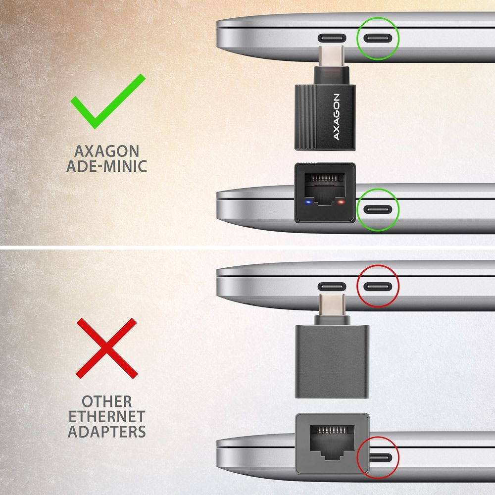 AXAGON ADE-MINIC USB-C 3.2 Gigabit Ethernet