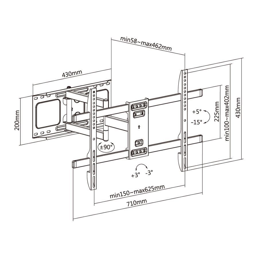 Stell SHO 5620 TV Wall Mount Fix 37"-70" Black