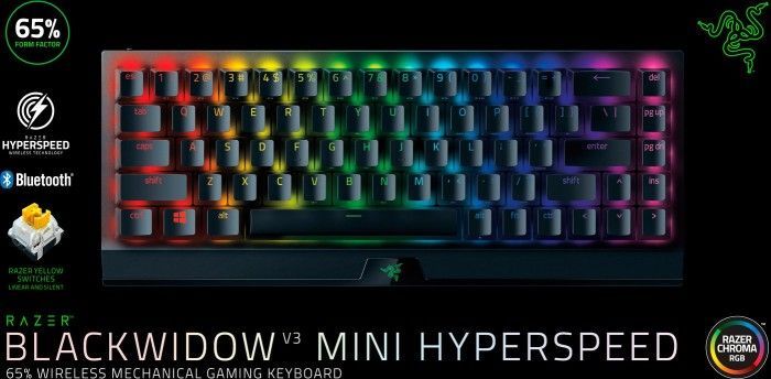 Razer BlackWidow V3 Mini HyperSpeed Green Switch Black US