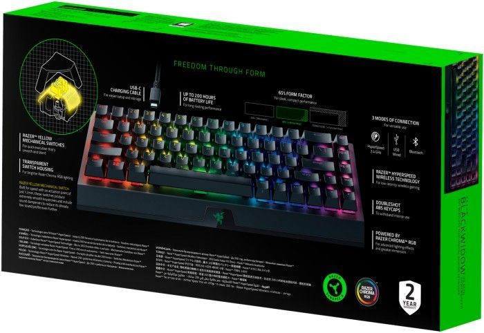 Razer BlackWidow V3 Mini HyperSpeed Green Switch Black US