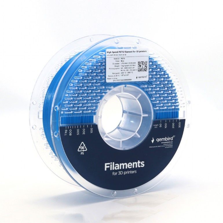 Gembird 3DP-PETG1.75HY-01-B High Speed PETG filament Blue 1,75mm 1kg