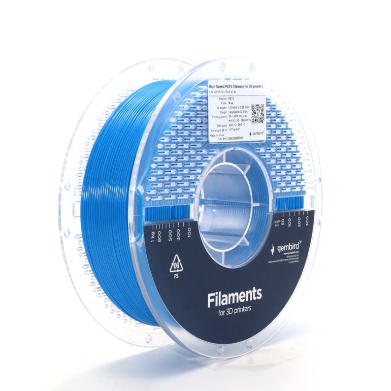 Gembird 3DP-PETG1.75HY-01-B High Speed PETG filament Blue 1,75mm 1kg