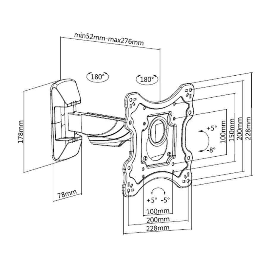 Stell SHO 7510 TV Wall Mount Fix 23"-42" Black