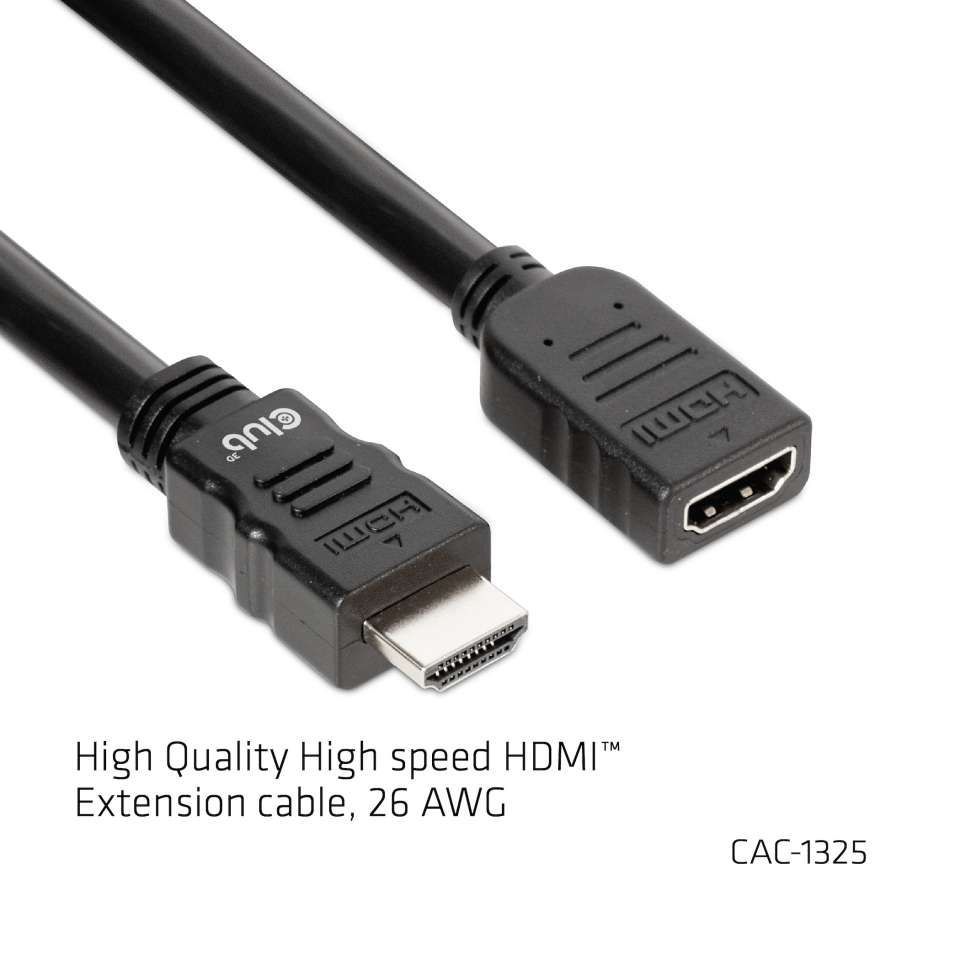 Club3D High Speed HDMI Extension Cable 4K60Hz M/F 5m Black Club3D High Speed HDMI Extension Cable 4K60Hz M/F 5m Black