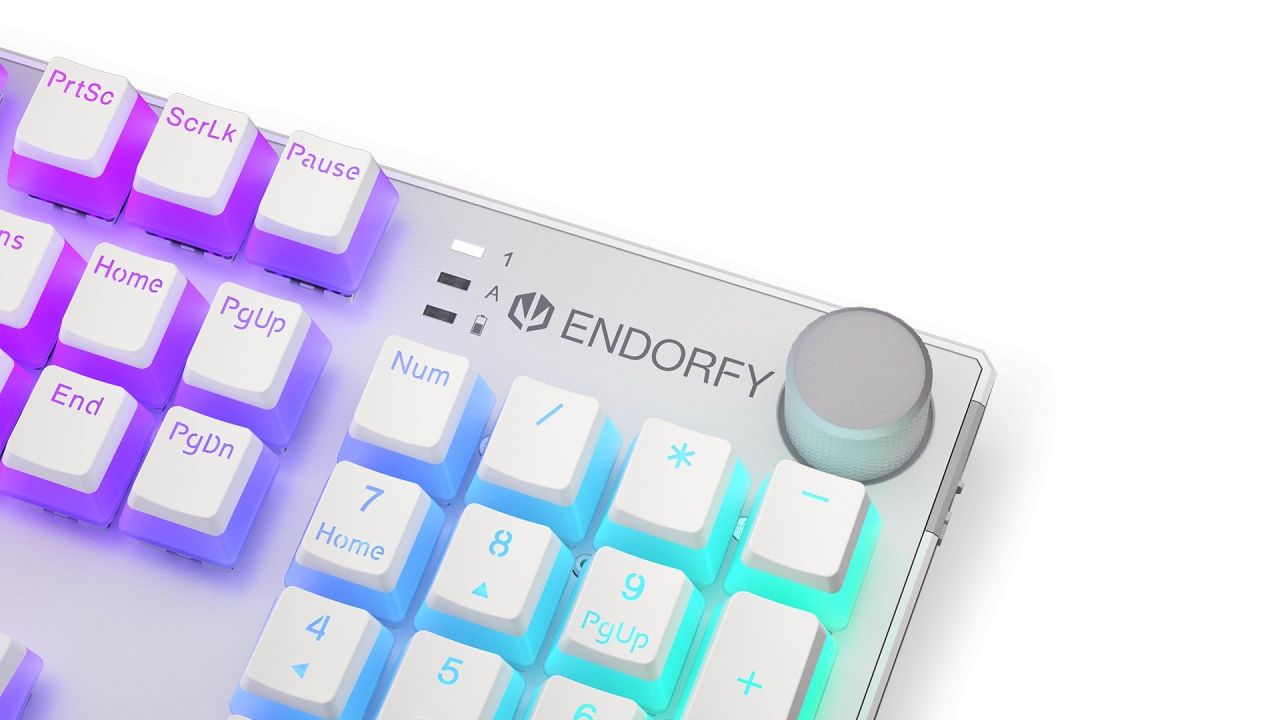 Endorfy Thock Wireless Red Switch Mechanical Keyboard Onyx White Pudding US