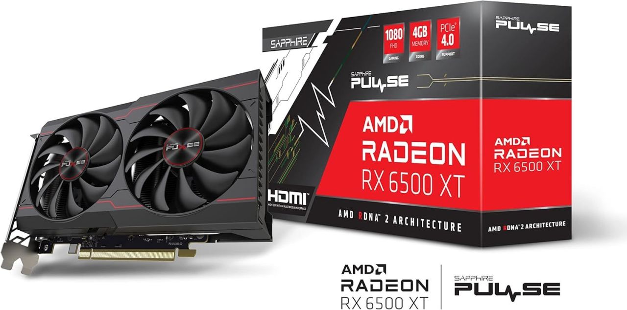 Sapphire Radeon RX6500 XT 4GB DDR6 Pulse Gaming OC