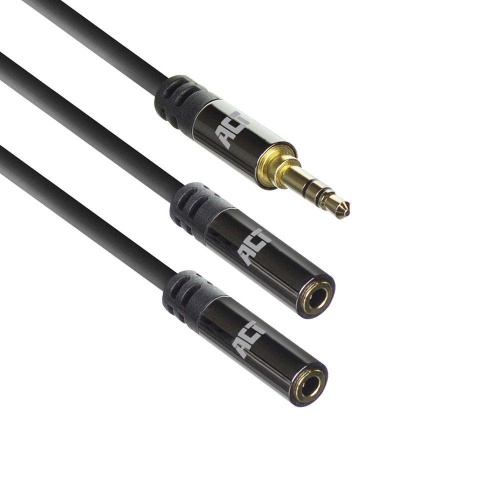 ACT High Quality audio splitter cable 3.5 mm jack male - 2x female ACT High Quality audio splitter cable 3.5 mm jack male - 2x female