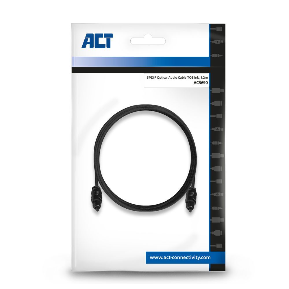 ACT SPDIF Toslink M/M Optical cable 1,2m Black