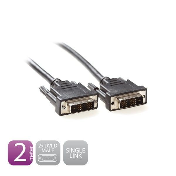 Ewent DVI-D (18+1) Single Link M/M 2m Black