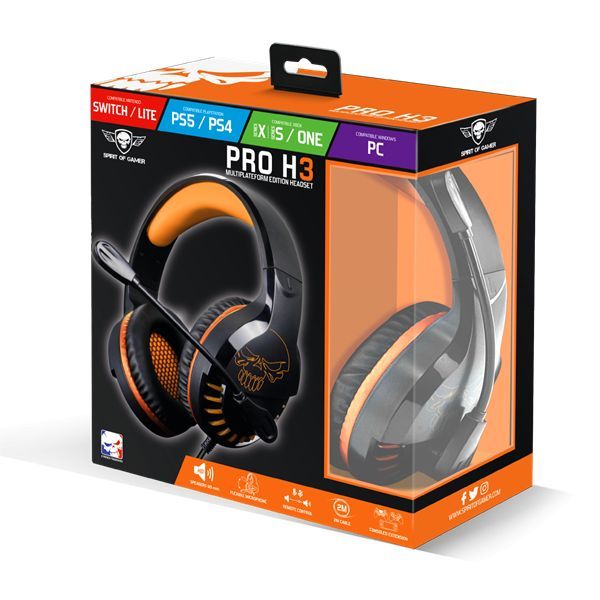 Spirit Of Gamer PRO-H3 MultiPlatform Headset Black/Orange