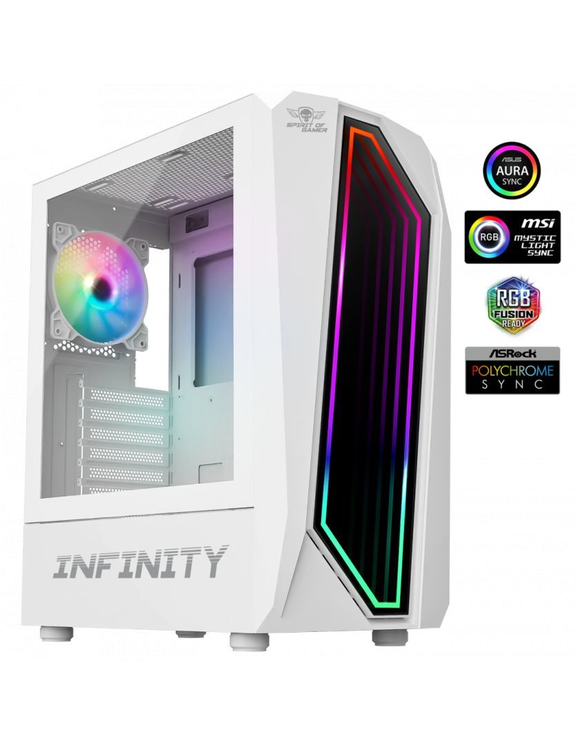 Spirit Of Gamer Intinity Dark Tempered Glass White