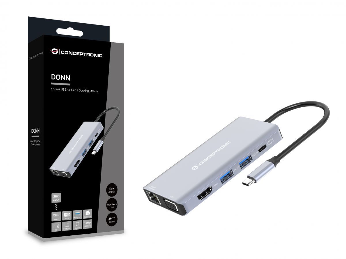 Conceptronic DONN20G Docking Station Grey