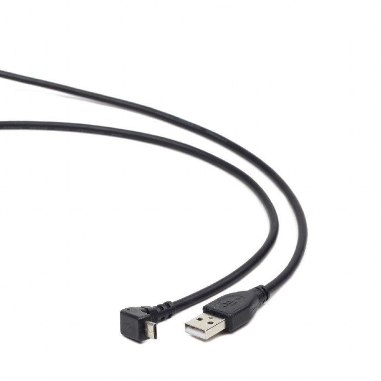 Gembird CCP-MUSB2-AMBM90-6 micro USB cable 2.0 AM-MBM5P angled 90 1,8m Black