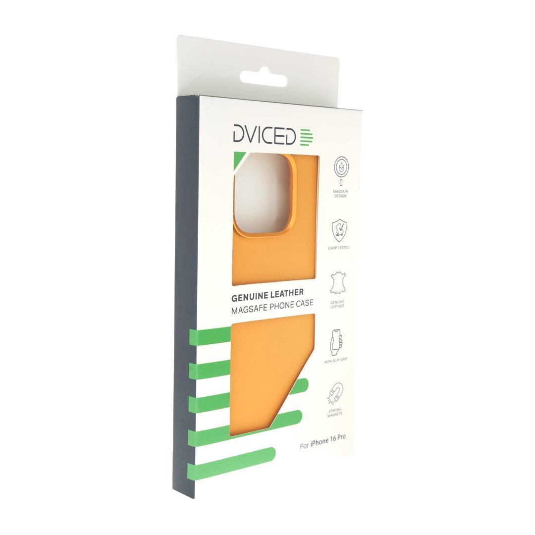 Dviced Leather case with magsafe for iPhone 16 Pro Orange Dviced Leather case with magsafe for iPhone 16 Pro Orange