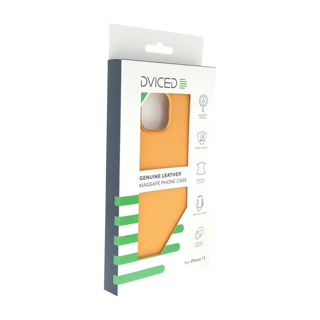 Dviced Leather case with magsafe for iPhone 15 Orange Dviced Leather case with magsafe for iPhone 15 Orange