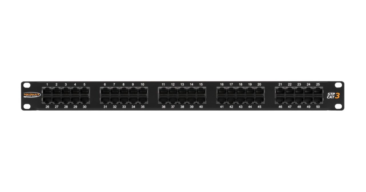 NIKOMAX 50-port Patch Panel 1U Black