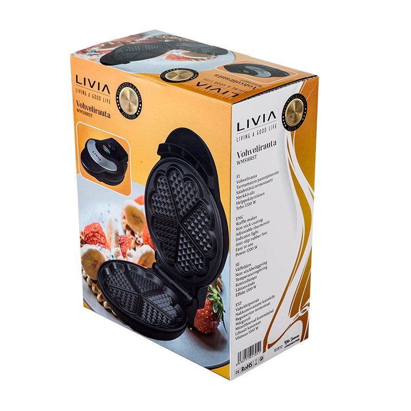 Livia WM518RST Gofrisűtő 1200W Black