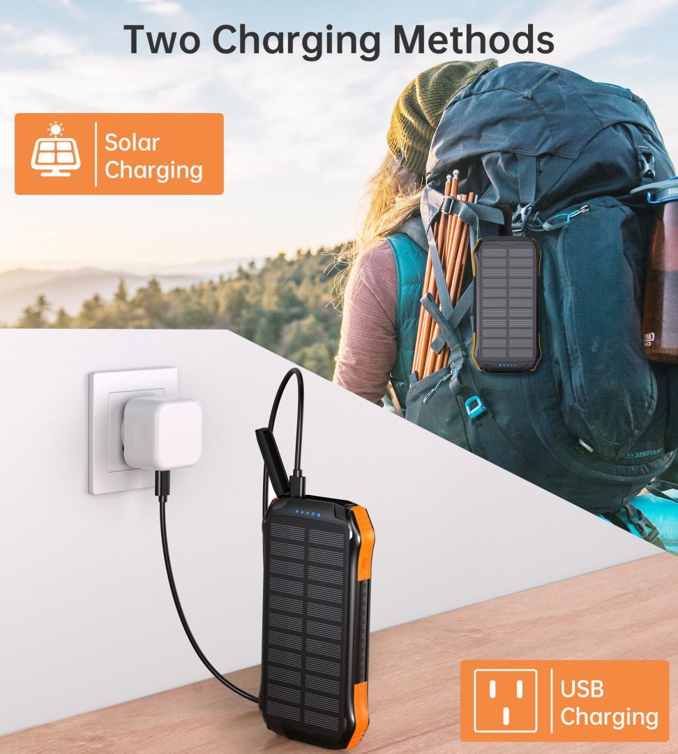 Choetech B658 10000mAh Solar PowerBank Black/Orange