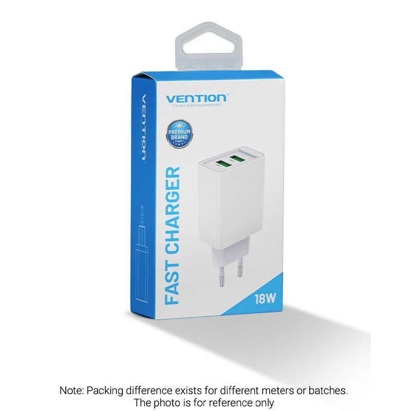 Vention 18W Dual Fast Charger White