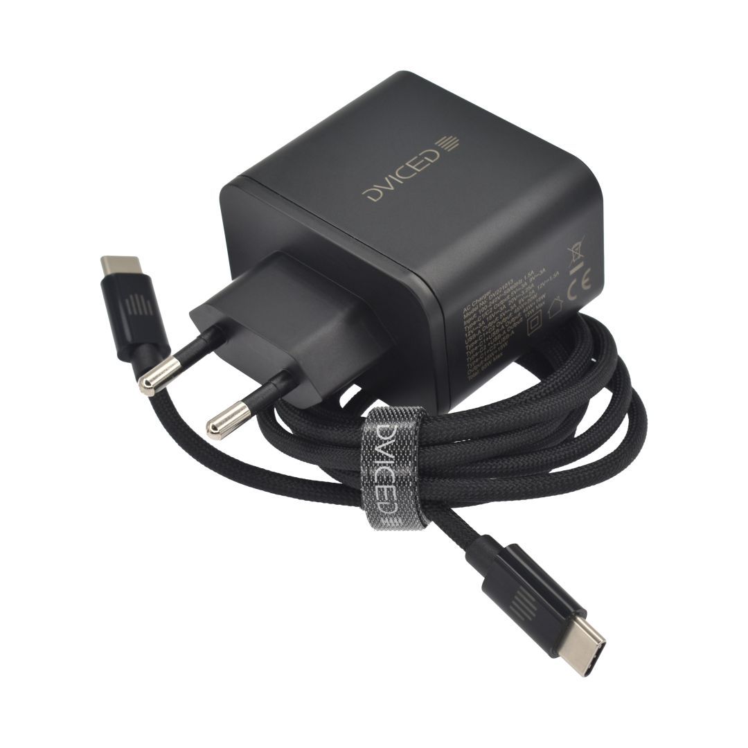 Dviced Wall Charger 65W and 1,25m cable GaN EU Black Dviced Wall Charger 65W and 1,25m cable GaN EU Black