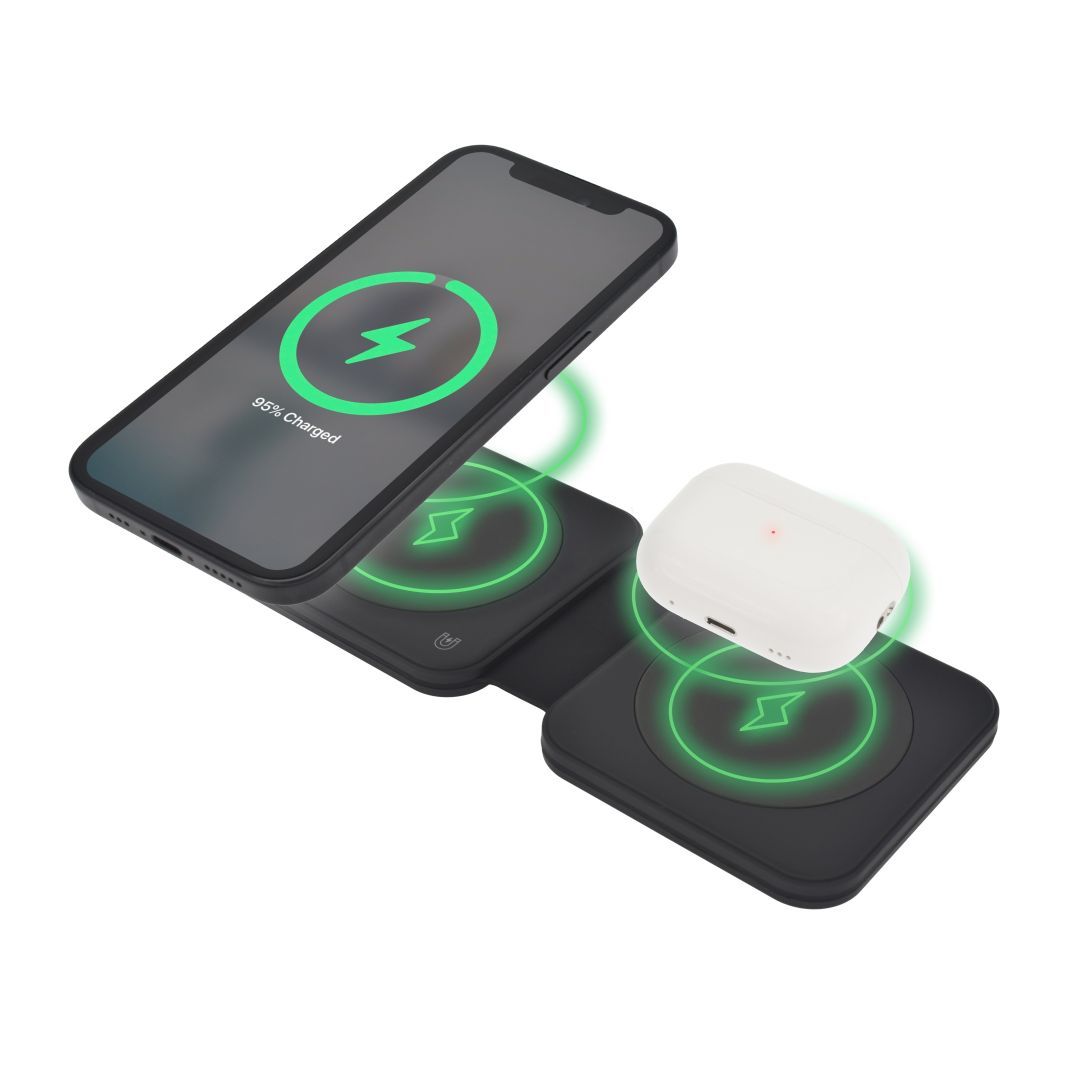 Dviced 2-in-1 Foldable Magnetic Wireless charger Black Dviced 2-in-1 Foldable Magnetic Wireless charger Black