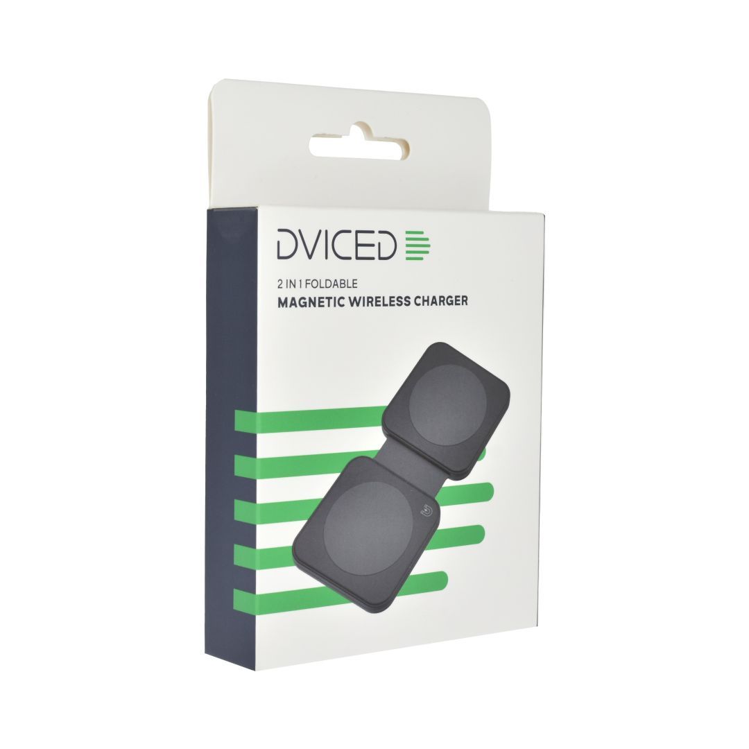 Dviced 2-in-1 Foldable Magnetic Wireless charger Black Dviced 2-in-1 Foldable Magnetic Wireless charger Black