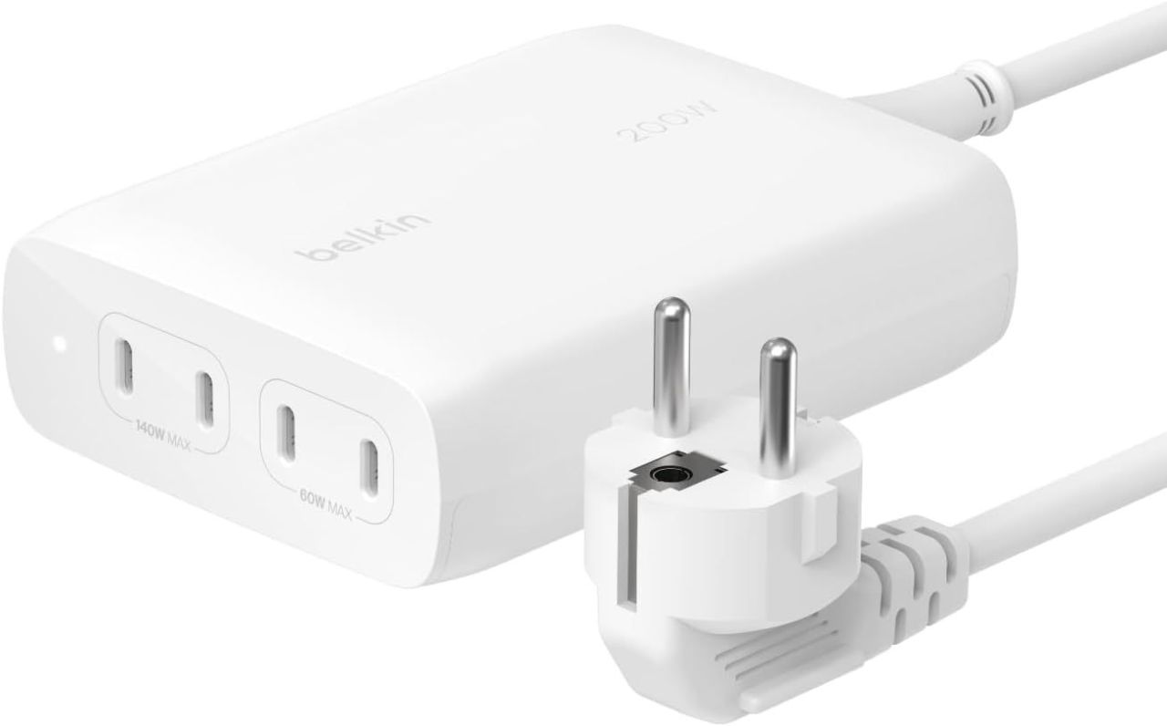 Belkin BoostCharge Pro USB-C PD GaN Wall Charger 200W White Belkin BoostCharge Pro USB-C PD GaN Wall Charger 200W White