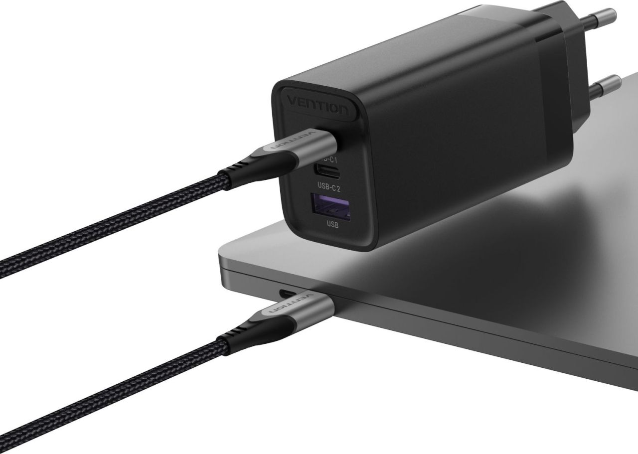 Vention 3-Port USB Charger Black