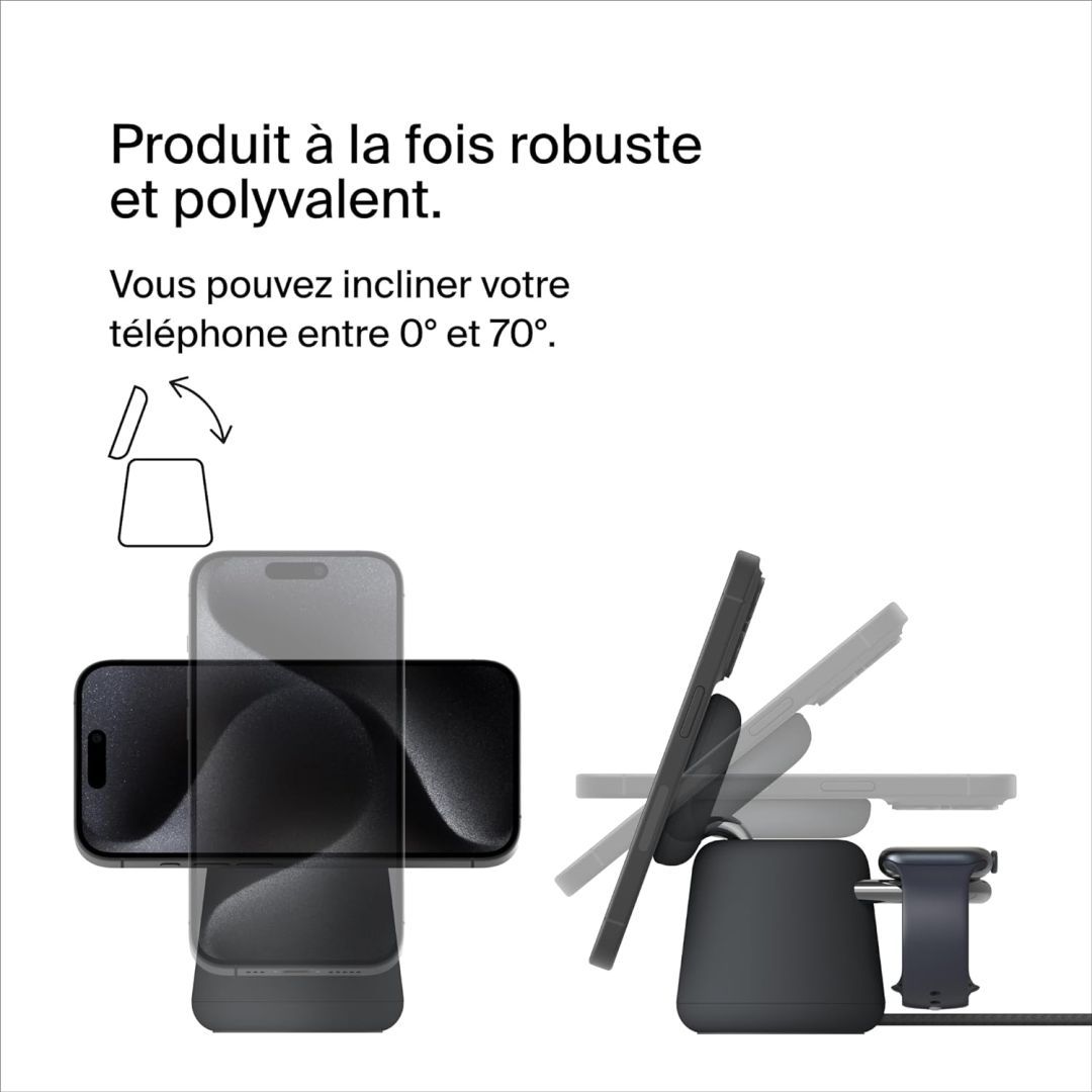 Belkin BoostCharge Pro 2in1 Wireless Charging station with MagSafe 15W Charcoal Belkin BoostCharge Pro 2in1 Wireless Charging station with MagSafe 15W Charcoal